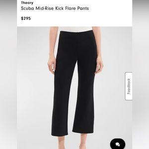 Theory scuba mid rise kick flare pant